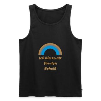 Regenbogen zu alt Motto scheiß witzig Geschenkidee - Männer Premium Bio Tank Top - Schwarz - Vorne - Michal (187cm)