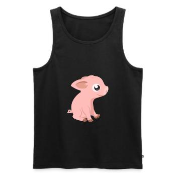 Schweinchen Ferkel Grunz *Grunz* Oink Ringelchen - Männer Premium Bio Tank Top - Schwarz - Vorne - AI Model Male 178 light (178cm)