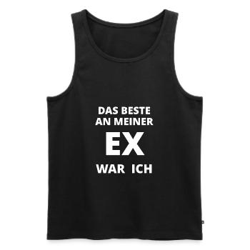 Das Beste an meiner Ex war ich Spruch - Männer Premium Bio Tank Top - Schwarz - Vorne - AI Model Male 178 light (178cm)