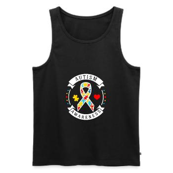Autismus Autist ADHS Autism Awareness Geschenk - Männer Premium Bio Tank Top - Schwarz - Vorne - Michal (187cm)