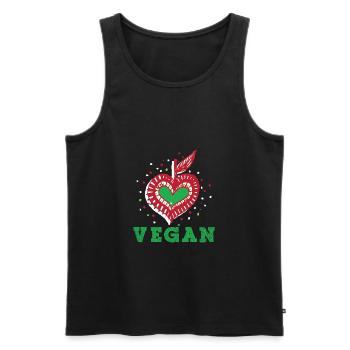 Idée de cadeau de végétarien végétarien - Débardeur bio Premium Homme - noir - Devant - Michal (187cm)