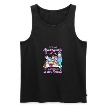 1. Klasse Einschulung Schulanfang Einhorn Geschenk - Männer Premium Bio Tank Top - Schwarz - Vorne - Michal (187cm)