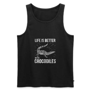 crocodile - Débardeur bio Premium Homme - noir - Devant - Michal (187cm)