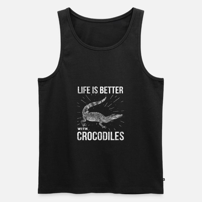 Krokodil - Männer Premium Bio Tank Top - Schwarz
