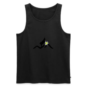 Berge, Gams und Edelweiß - Männer Premium Bio Tank Top - Schwarz - Vorne - AI Model Male 178 light (178cm)