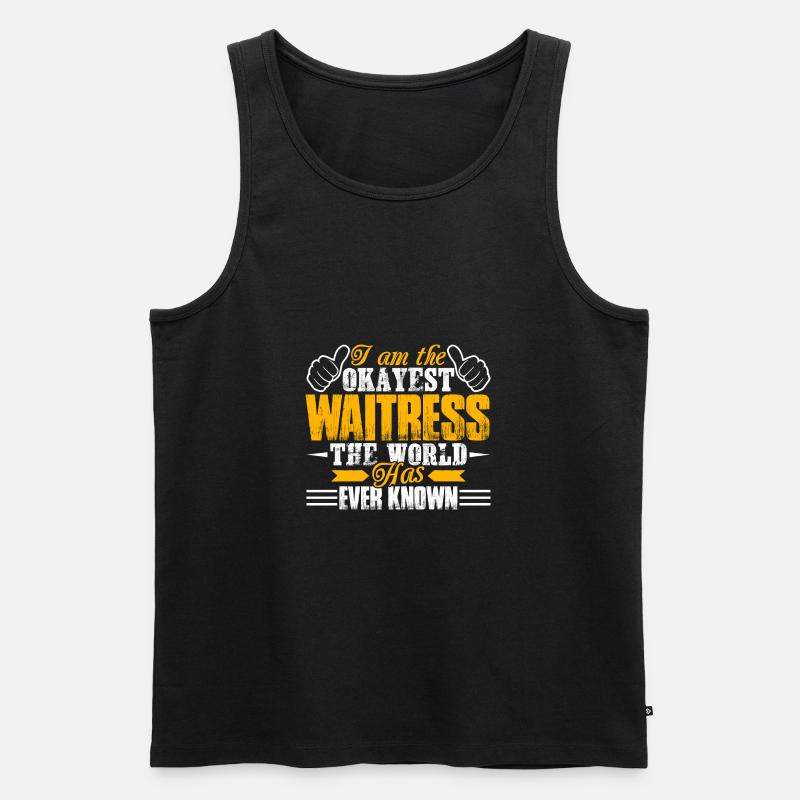 Kellnerin Okayest Kellnerin - Männer Premium Bio Tank Top - Schwarz