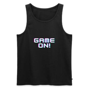 Game On - Männer Premium Bio Tank Top - Schwarz - Vorne - AI Model Male 178 light (178cm)