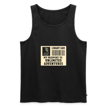 Bibliotheksausweis Mein Pass Zu Unbegrenzten - Männer Premium Bio Tank Top - Schwarz - Vorne - AI Model Male 178 light (178cm)