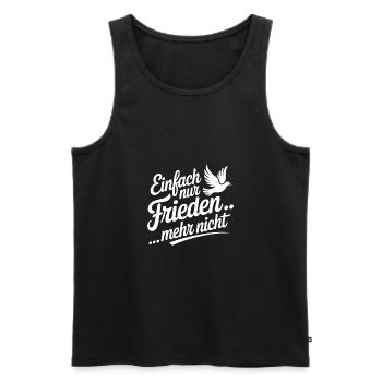 Einfach nur Frieden für alle - Männer Premium Bio Tank Top - Schwarz - Vorne - AI Model Male 178 light (178cm)