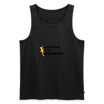 Gravitation Arschloch - Männer Premium Bio Tank Top - Schwarz - Vorne - AI Model Male 178 light (178cm)