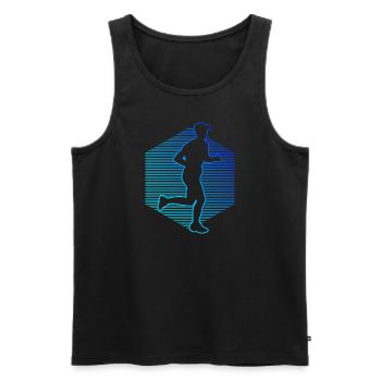 Running Runner Laufen Marathonlaufen Cross Country - Männer Premium Bio Tank Top - Schwarz - Vorne - Michal (187cm)