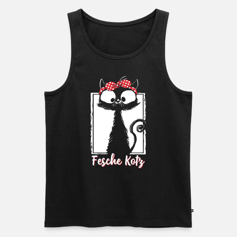 Fesche Kotz - Männer Premium Bio Tank Top - Schwarz