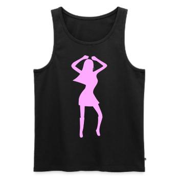 Femme fêtarde rose - Débardeur bio Premium Homme - noir - Devant - Michal (187cm)