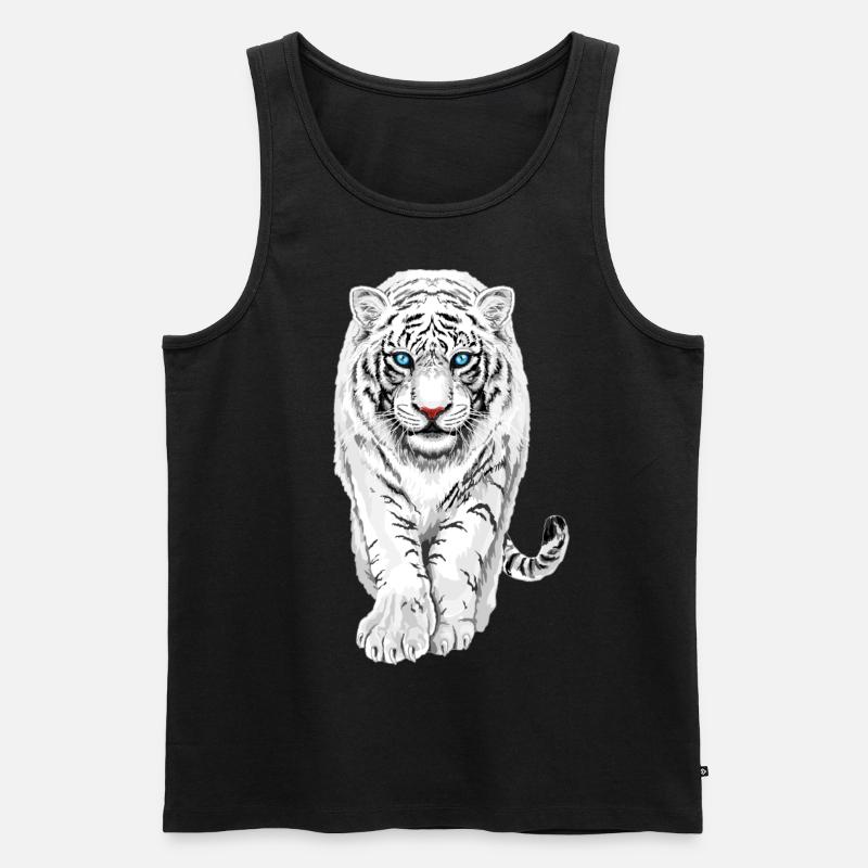 Weißer Tiger - Männer Premium Bio Tank Top - Schwarz