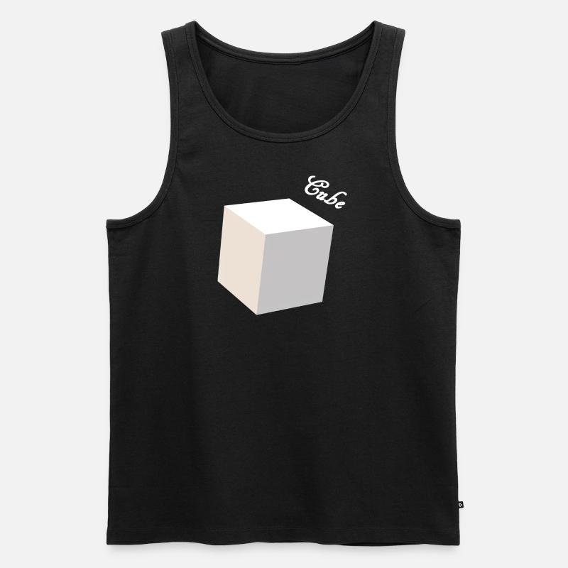 Cube 3D weiß - Männer Premium Bio Tank Top - Schwarz