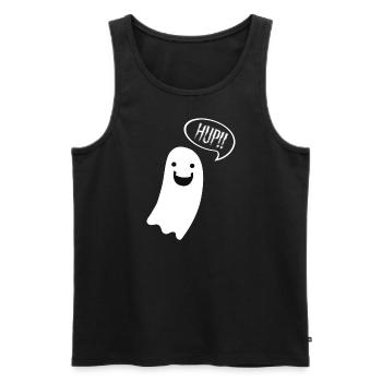 Geist Ghost Boo Hup Halloween - Débardeur bio Premium Homme - noir - Devant - AI Model Male 178 light (178cm)