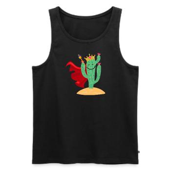 Le cactus comme roi - Débardeur bio Premium Homme - noir - Devant - AI Model Male 178 light (178cm)