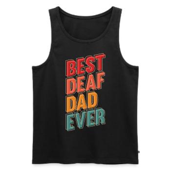 Deaf Dad Deaf Sign Language Deaf Pride - Men's Premium Organic Tank Top - black - Front - Michal (187cm)