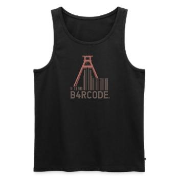 B4RCODE. Manger - Débardeur bio Premium Homme - noir - Devant - AI Model Male 178 light (178cm)