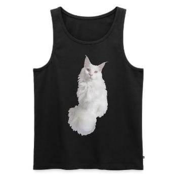 Maine coon weiß - Männer Premium Bio Tank Top - Schwarz - Vorne - AI Model Male 178 light (178cm)