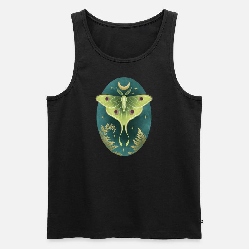 Luna Moth - Männer Premium Bio Tank Top - Schwarz