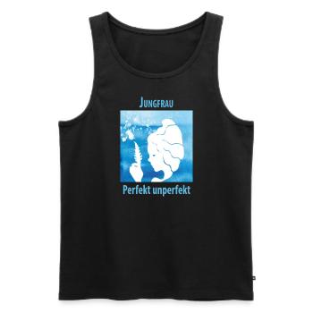 Sternzeichen Jungfrau: Perfekt Unperfekt - Männer Premium Bio Tank Top - Schwarz - Vorne - AI Model Male 178 light (178cm)