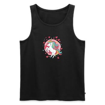 Licorne de bonne humeur - Débardeur bio Premium Homme - noir - Devant - AI Model Male 178 light (178cm)