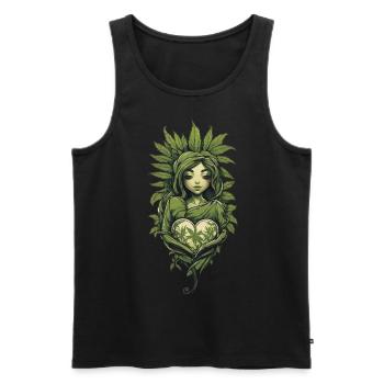 Amour des plantes avec la conception esthétique du cœur - Débardeur bio Premium Homme - noir - Devant - AI Model Male 178 light (178cm)