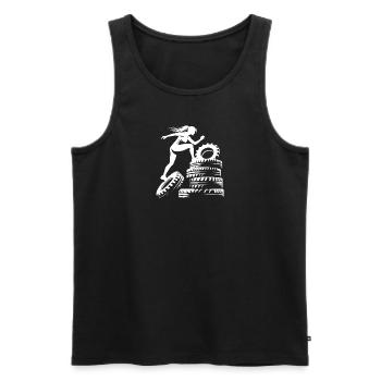 Climbing over the obstacle - Men's Premium Organic Tank Top - black - Front - Michal (187cm)