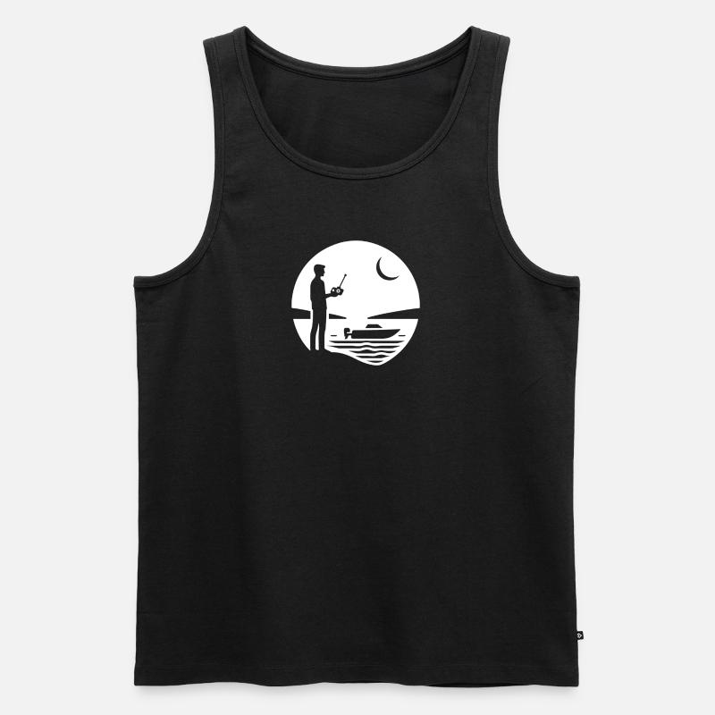 silhouette de bateau télécommandée - Débardeur bio Premium Homme - noir