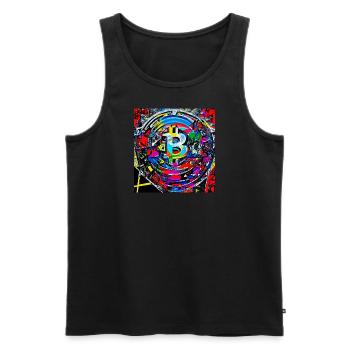 Bitcoin abstract - Männer Premium Bio Tank Top - Schwarz - Vorne - Michal (187cm)