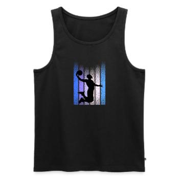 Joueur de basket-ball rétro vintage - Débardeur bio Premium Homme - noir - Devant - Michal (187cm)
