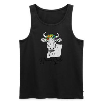 Kuh Heimat Liebe - Männer Premium Bio Tank Top - Schwarz - Vorne - AI Model Male 178 light (178cm)