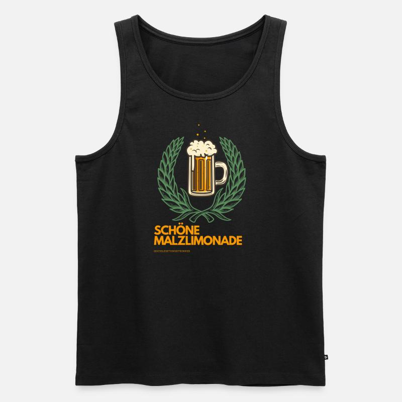 Lustiger Bier Spruch Design - Männer Premium Bio Tank Top - Schwarz