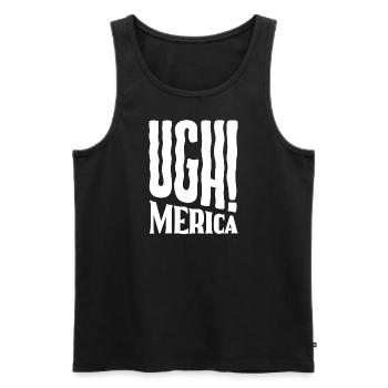 Ugh! Merica - Ugh America - Männer Premium Bio Tank Top - Schwarz - Vorne - AI Model Male 178 light (178cm)