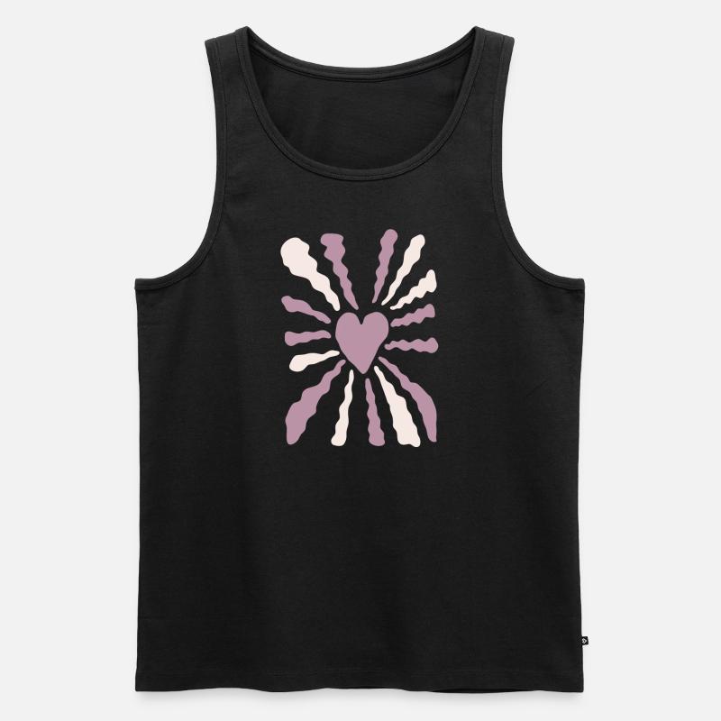 Herz - Männer Premium Bio Tank Top - Schwarz