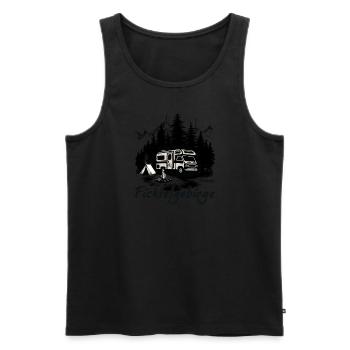 Van life Fichtelgebirge Lagerfeuer Zelt - Männer Premium Bio Tank Top - Schwarz - Vorne - AI Model Male 178 light (178cm)