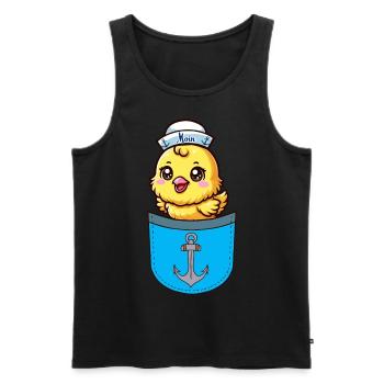 Sailor Maritime Chick Seafaring Sailor Child - Men's Premium Organic Tank Top - black - Front - AI Model Male 178 light (178cm)