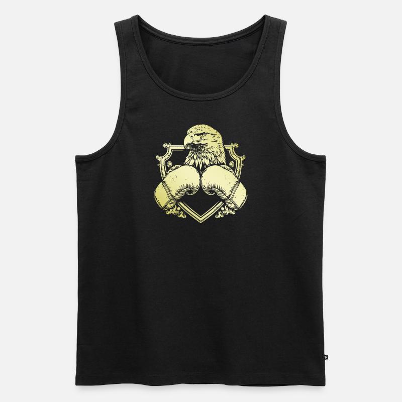 Adler Boxer - Männer Premium Bio Tank Top - Schwarz