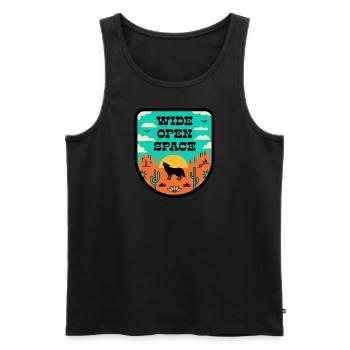 Wüste im retro stil - Männer Premium Bio Tank Top - Schwarz - Vorne - AI Model Male 178 light (178cm)