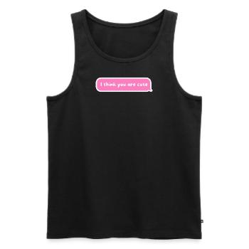 I Think You Are Cute - PinkText Bubble Design - Men's Premium Organic Tank Top - black - Front - AI Model Male 178 light (178cm)