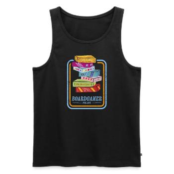 Boardgamer Board Gamer - Men's Premium Organic Tank Top - black - Front - AI Model Male 178 light (178cm)
