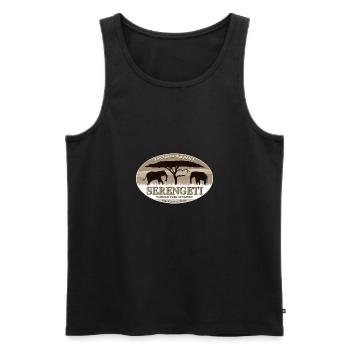 Serengeti - Elephant - Elefant - Männer Premium Bio Tank Top - Schwarz - Vorne - Michal (187cm)
