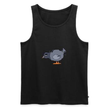 Pigeon fatigué - Débardeur bio Premium Homme - noir - Devant - Michal (187cm)