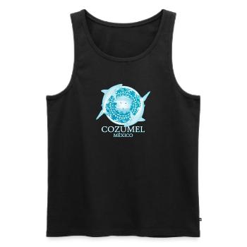 Karibischer Riffhai Cozumel Mexiko - Männer Premium Bio Tank Top - Schwarz - Vorne - AI Model Male 178 light (178cm)