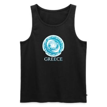 Dolphins Greece Hellas - Men's Premium Organic Tank Top - black - Front - AI Model Male 178 light (178cm)