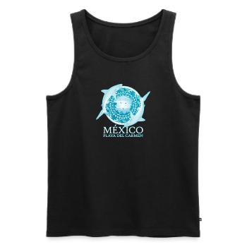 Karibischer Riffhai Playa del Carmen - Männer Premium Bio Tank Top - Schwarz - Vorne - AI Model Male 178 light (178cm)