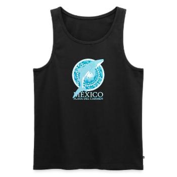 Playa del Carmen Walhai - Männer Premium Bio Tank Top - Schwarz - Vorne - AI Model Male 178 light (178cm)