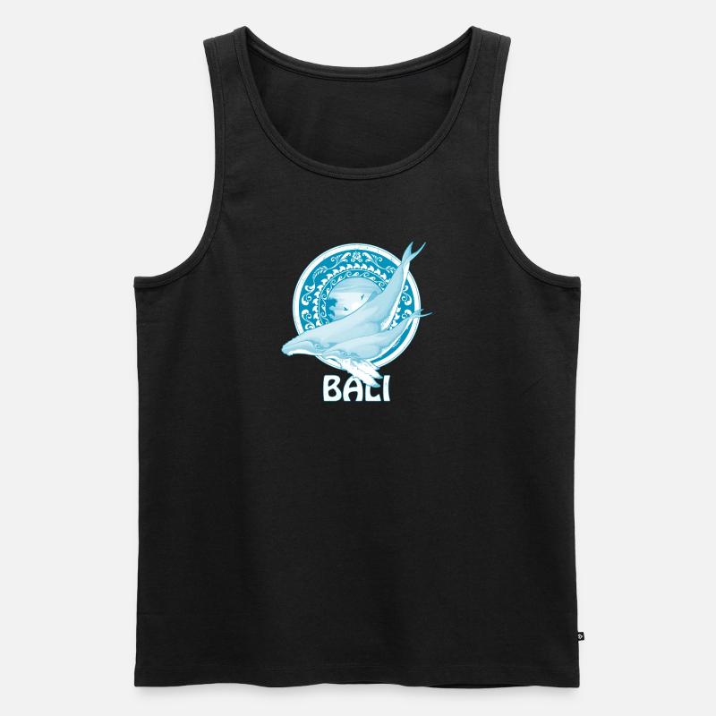 Buckelwale Bali Indonesien - Männer Premium Bio Tank Top - Schwarz