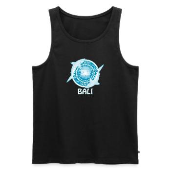 Requins de récif à pointe noire Bali Indonésie - Débardeur bio Premium Homme - noir - Devant - AI Model Male 178 light (178cm)